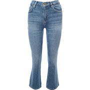 Frame Denim Womens The 70S Crop Boot Cut Cotton Blend Jean in Blue