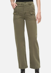 Womens Frame Denim Straight Leg In Khaki Green