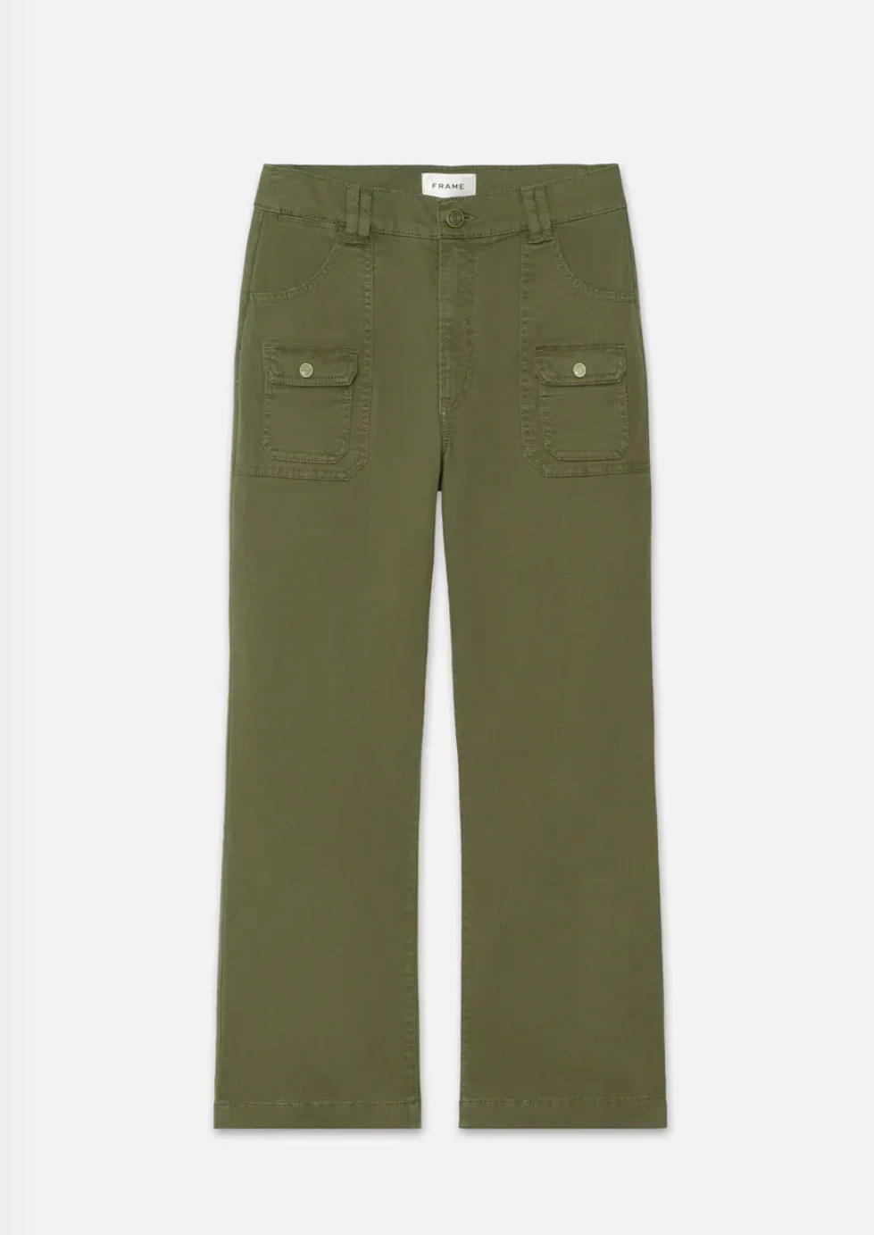 Womens Frame Denim Straight Leg In Khaki Green