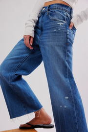 Womens Frame Denim Straight Jeans In Mid Denim