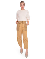 Womens Frame Denim Relaxed Trousers In Tan Multi