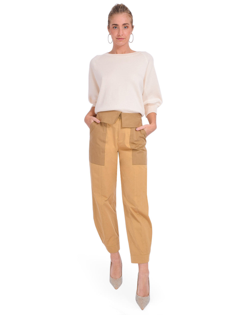 Womens Frame Denim Relaxed Trousers In Tan Multi