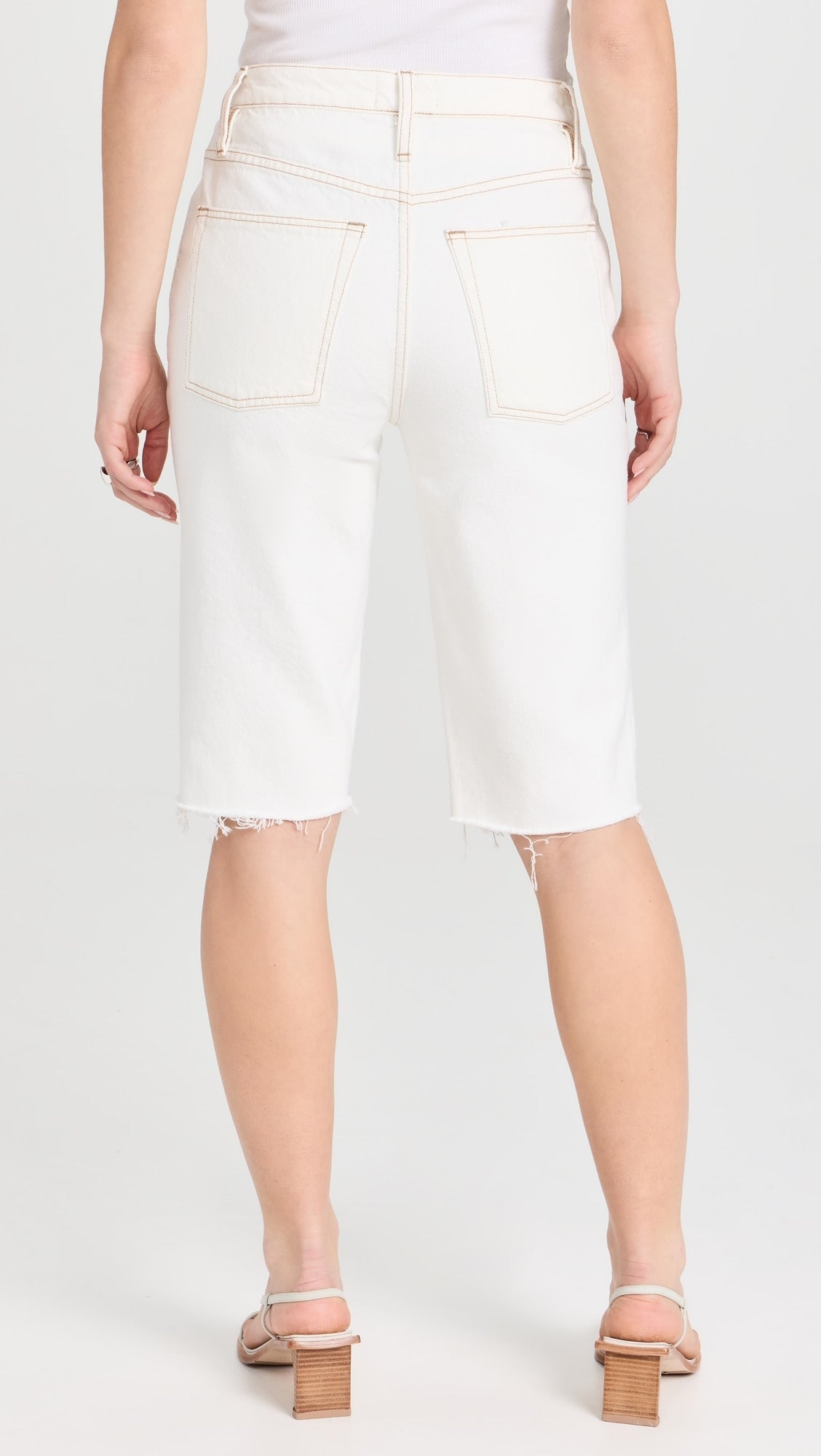 Womens Frame Denim Denim Shorts In White