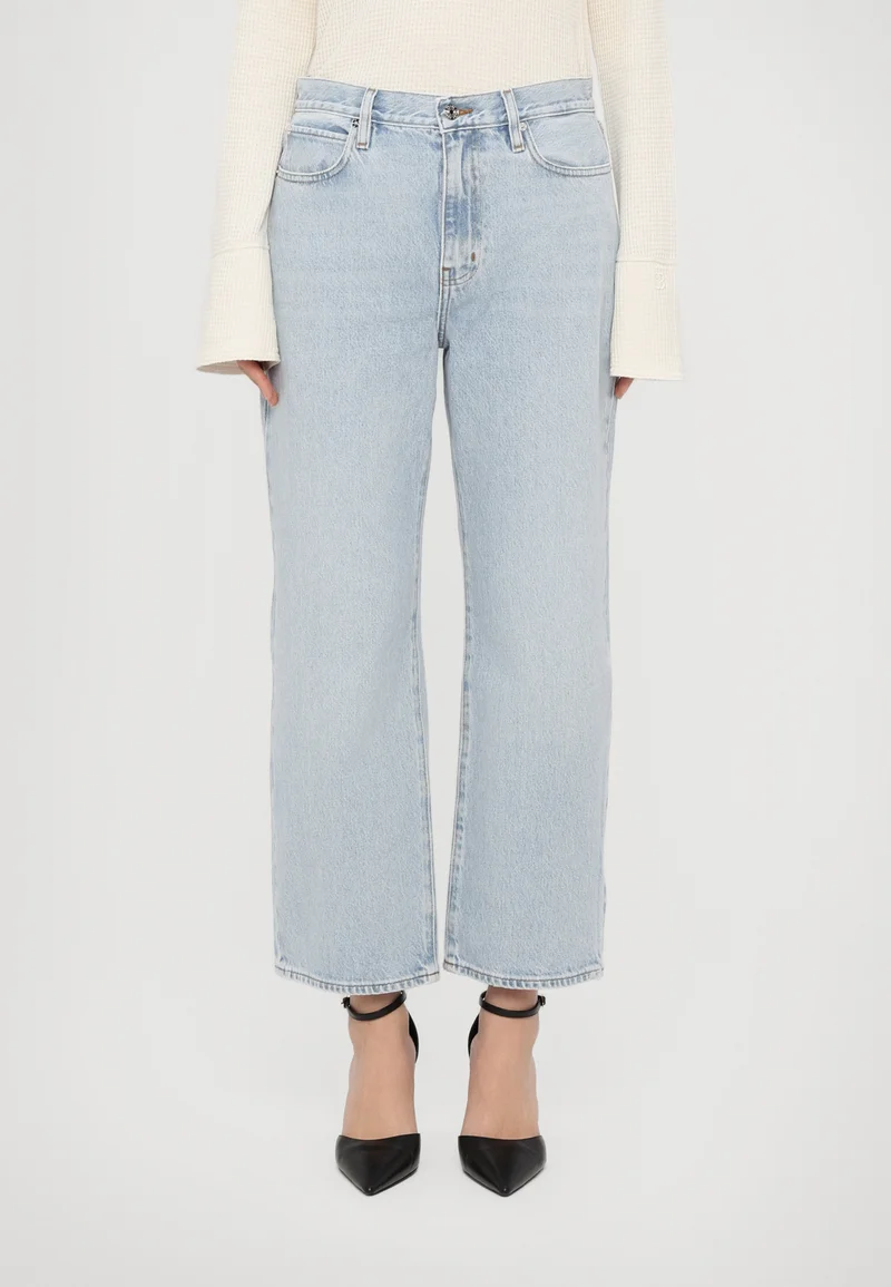Womens Frame Denim Straight Jeans In Blue