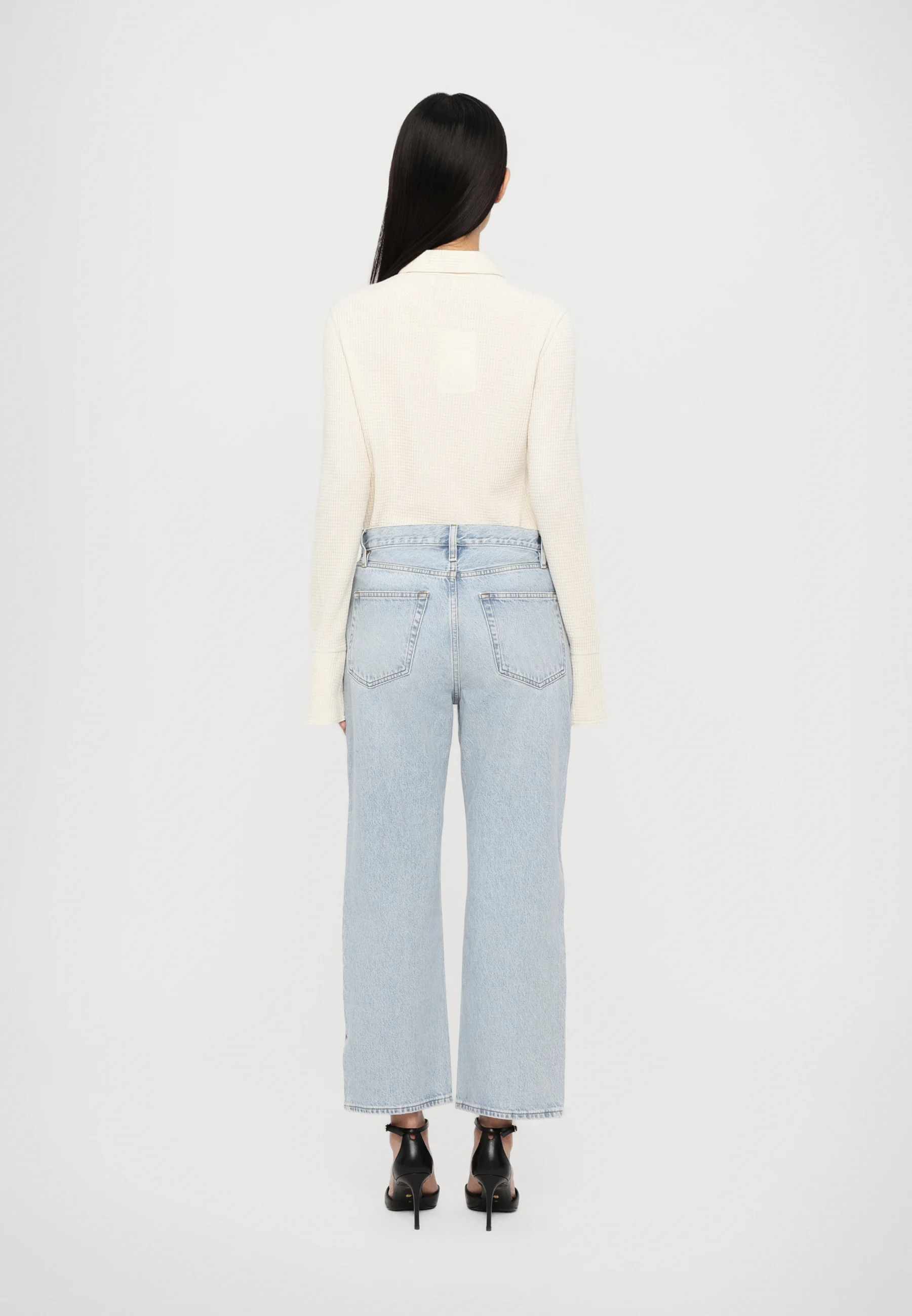 Womens Frame Denim Straight Jeans In Blue