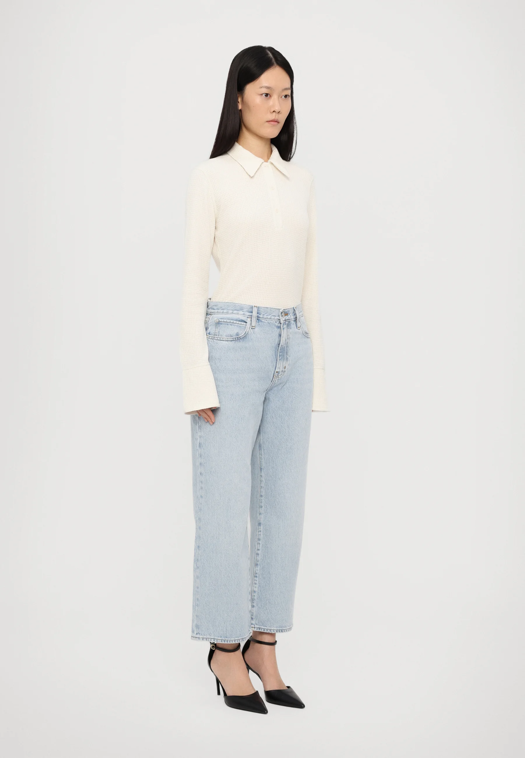 Womens Frame Denim Straight Jeans In Blue