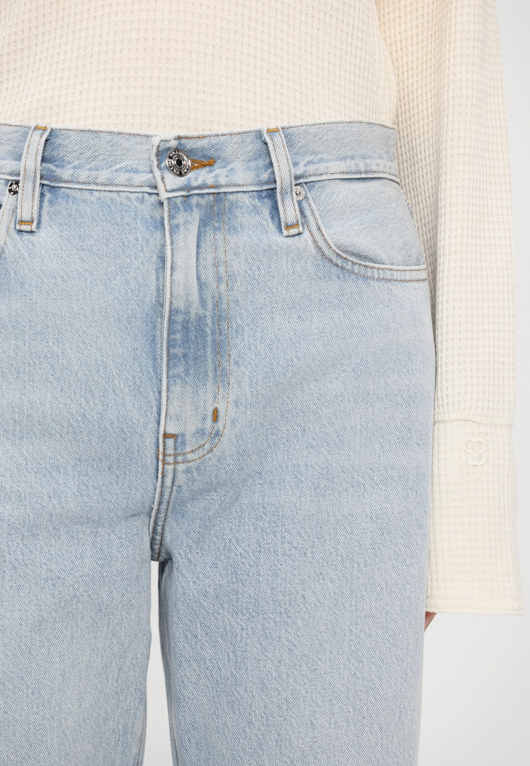 Womens Frame Denim Straight Jeans In Blue