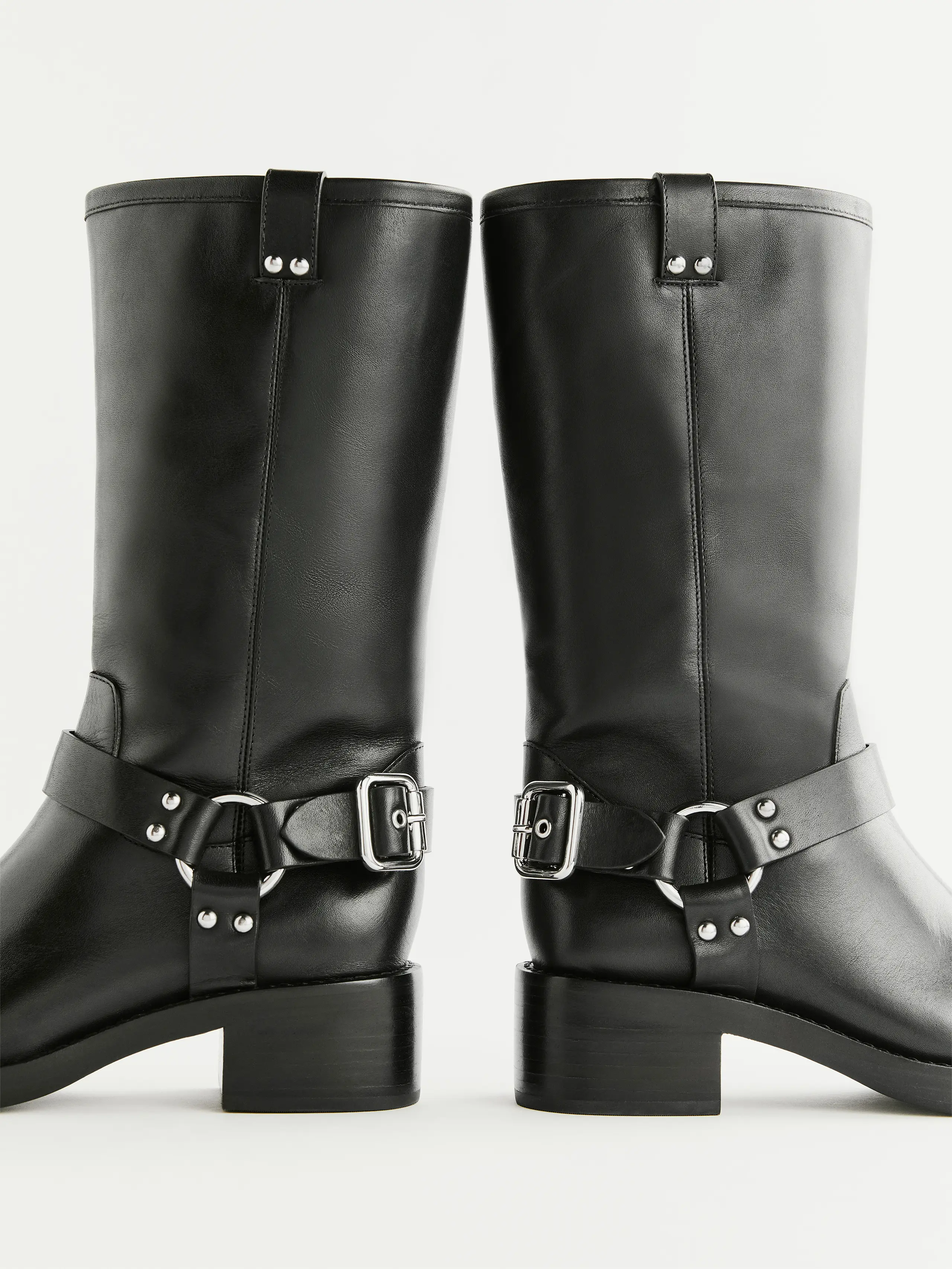 Womens Reformation Mid Heel Knee Boots In Black