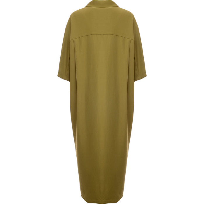 RAEY Womens Patch Pocket Maxi Dress in Green