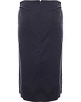 Dries Van Noten Womens Siamo Cotton Poplin A Line Midi Skirt W/ Contrast Laced Detail In Blue