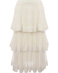 Zimmermann Womens Natura Tiered Ruffle Long Skirt in Cream