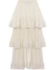 Zimmermann Womens Natura Tiered Ruffle Long Skirt in Cream