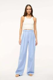 Womens Staud Tailored Trousers In Light Blue
