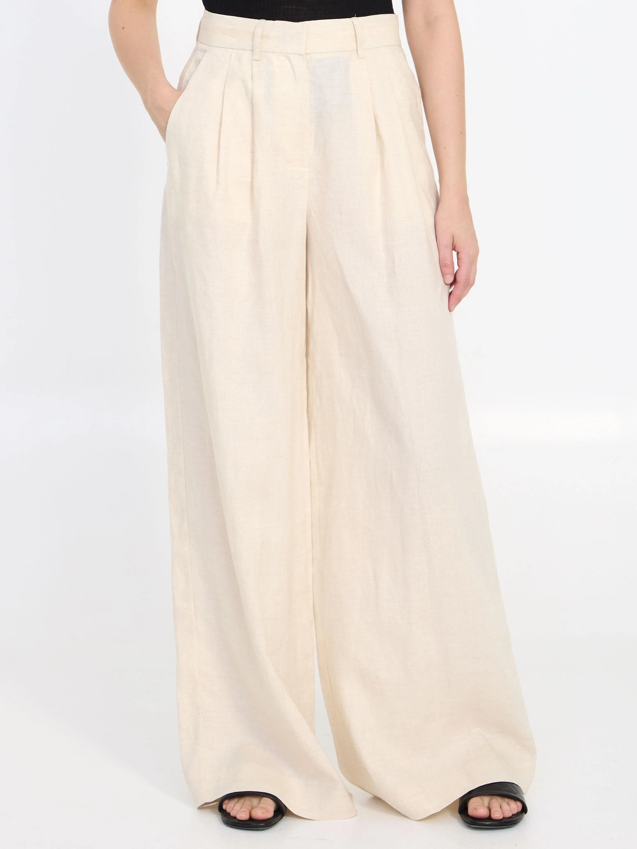Womens Staud Tailored Trousers In White