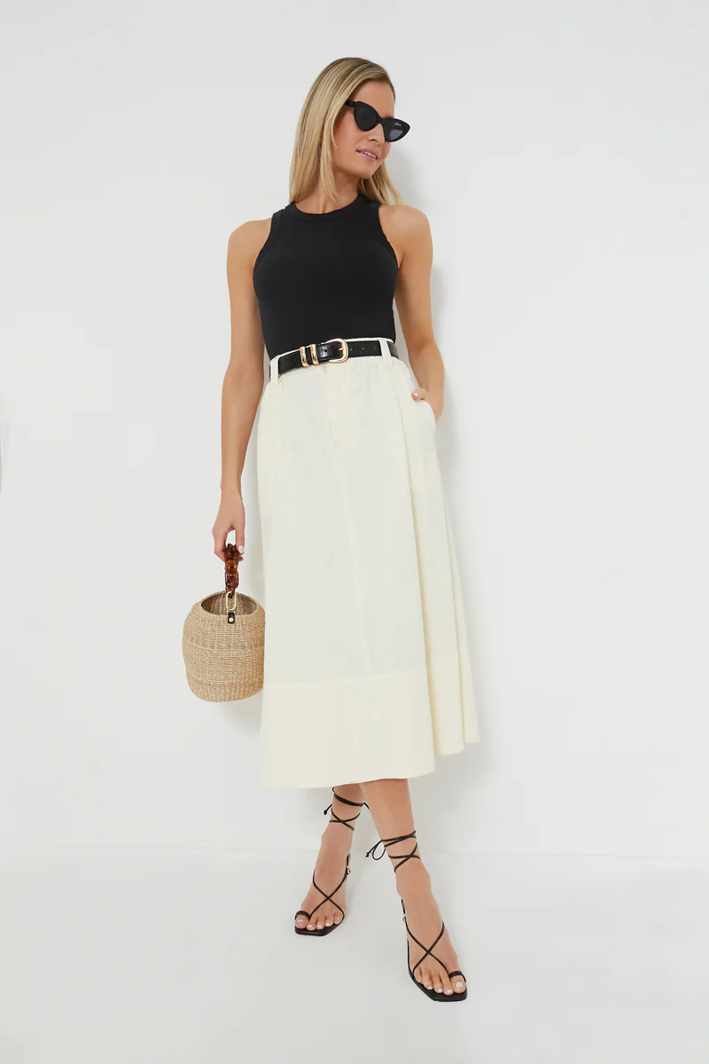 Womens Sea Midi Skirts In Cream