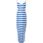 Emilia Wickstead Womens Faith Rounded Twill Sleeveless Stripe Dress in Multicoloured