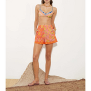 Womens Boteh Beach Shorts In Orange Multi