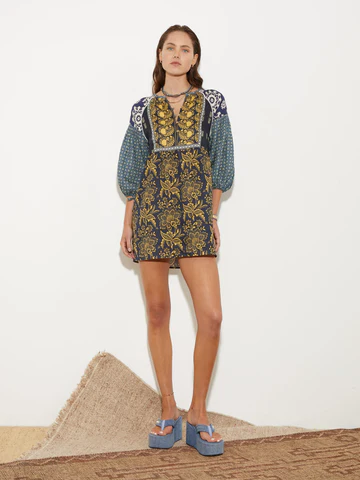 Womens Boteh Short Day Dress