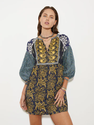 Womens Boteh Short Day Dress