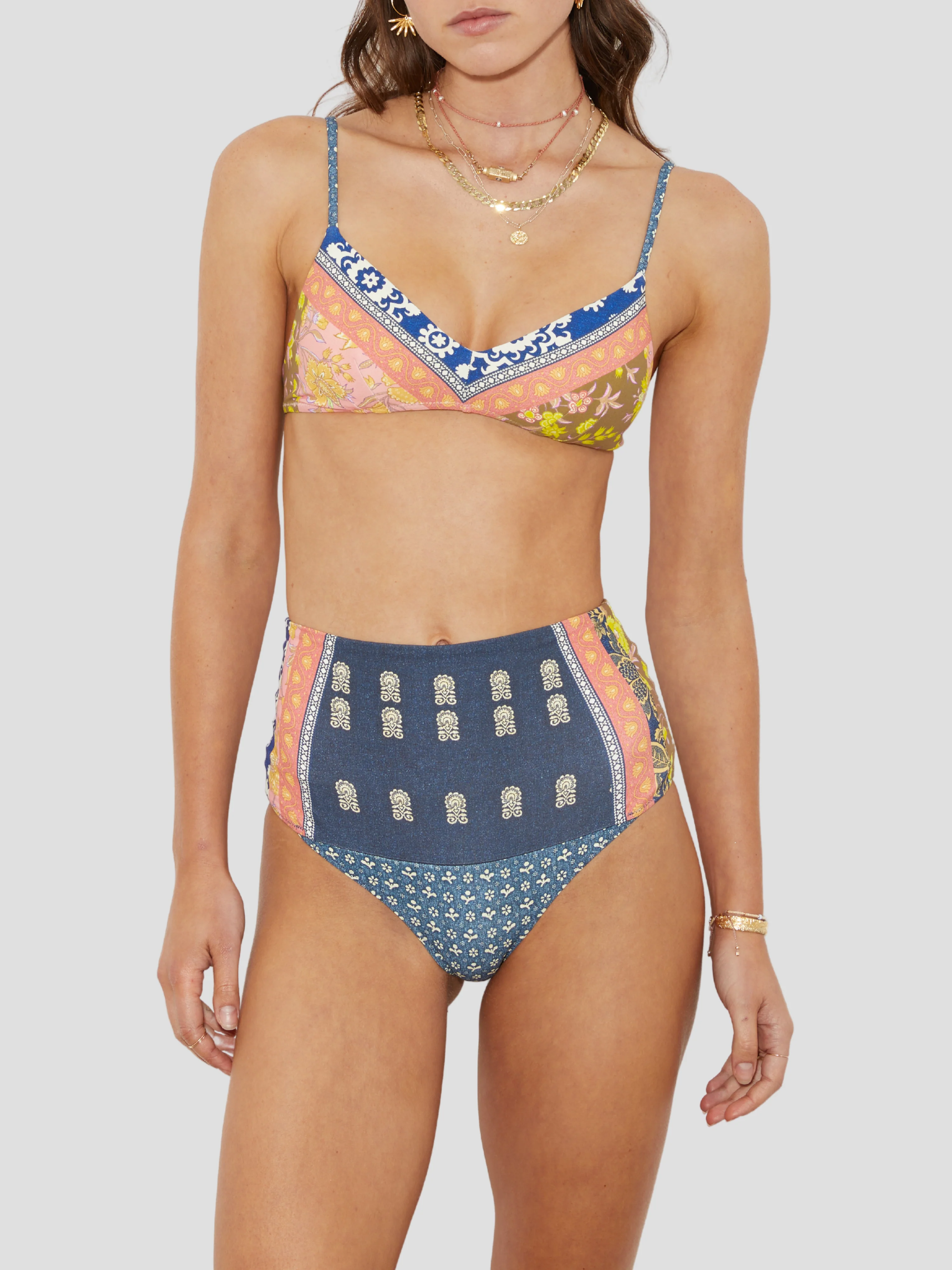 Womens Boteh Bikini Tops In Multi