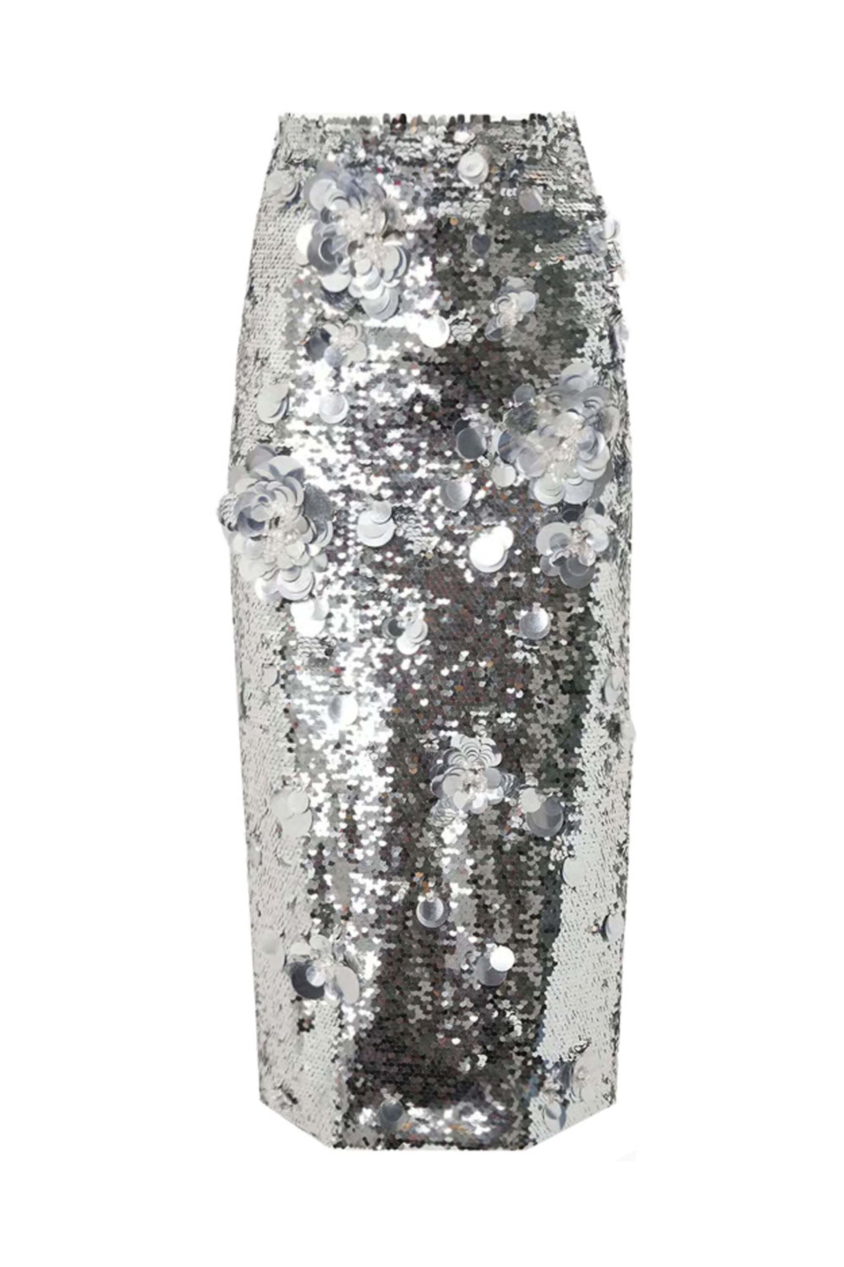 Womens Carolina Herrera Midi Skirts In Silver