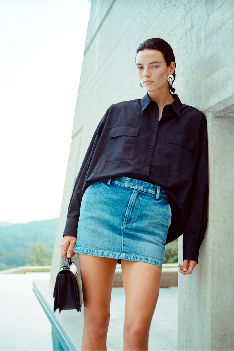 Womens Armarium Denim Skirts In Blue