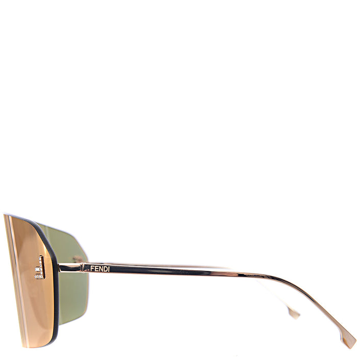 Fendi Womens Gold Fendi First Rimless Mask Sunglasses