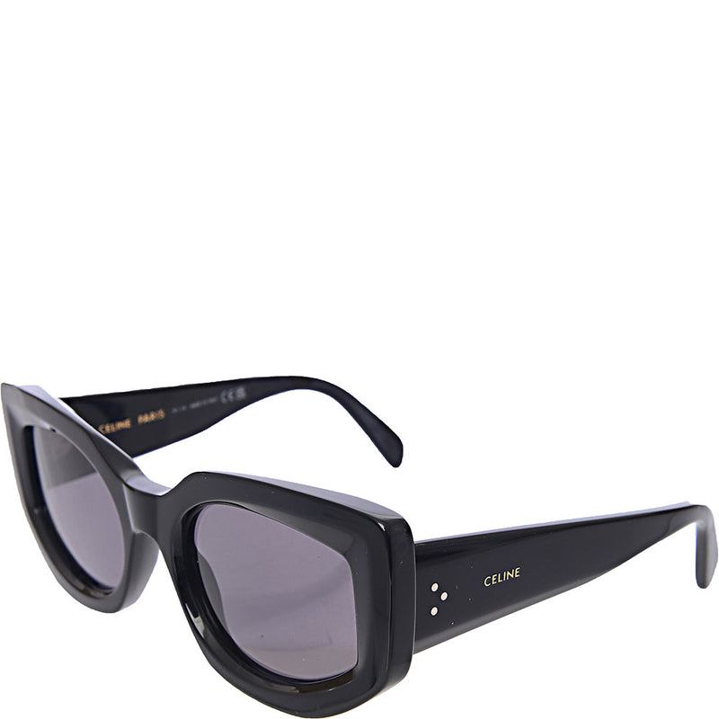 Celine Womens Black Bold 3 Dots Geometric Cat Eye Sunglasses