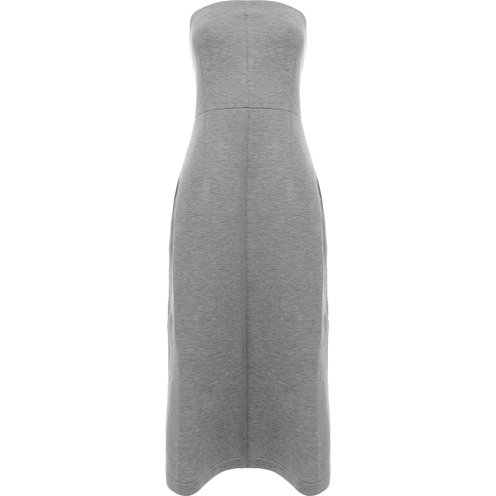 RAEY Womens Neoprene Bandeau Dress in Grey