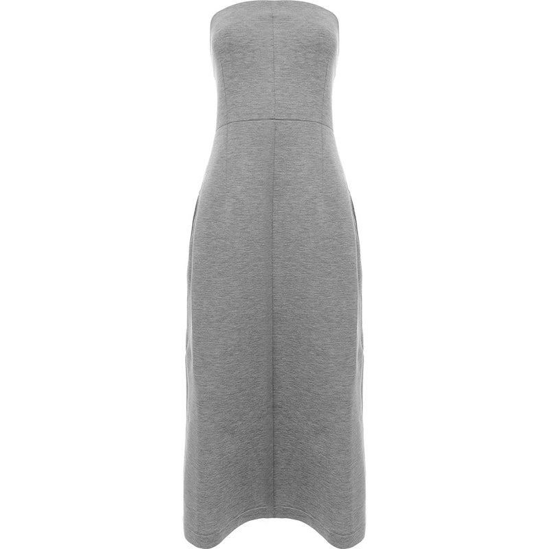 RAEY Womens Neoprene Bandeau Dress in Grey