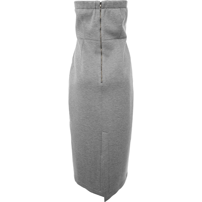 RAEY Womens Neoprene Bandeau Dress in Grey