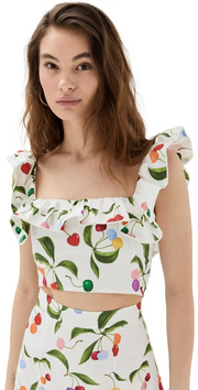 Womens Borgo De Nor Crop Tops In White Multi