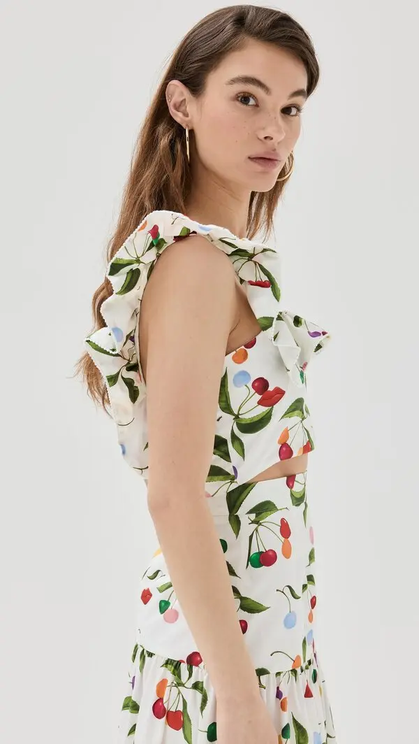 Womens Borgo De Nor Crop Tops In White Multi