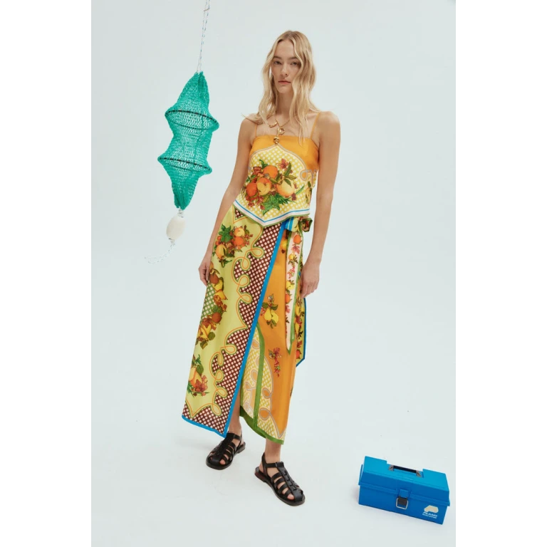Womens Alemais Beach Skirt In Orange Multi