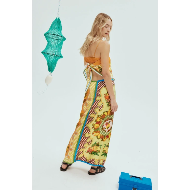 Womens Alemais Beach Skirt In Orange Multi