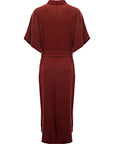 RAEY Womens Asymetric Drape Wrap Crepe Dress in Brown