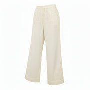 Womens By Walid Relaxed Trousers In White Linen