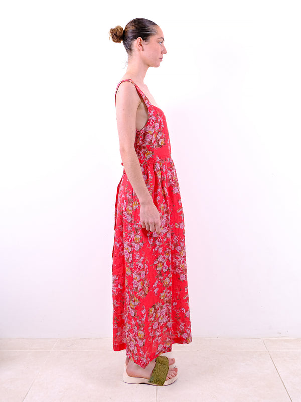 Womens By Walid Long Day Dresses In Red Multi