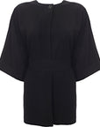 RAEY Womens Ext Shoulder Tie Front Shirt in Black