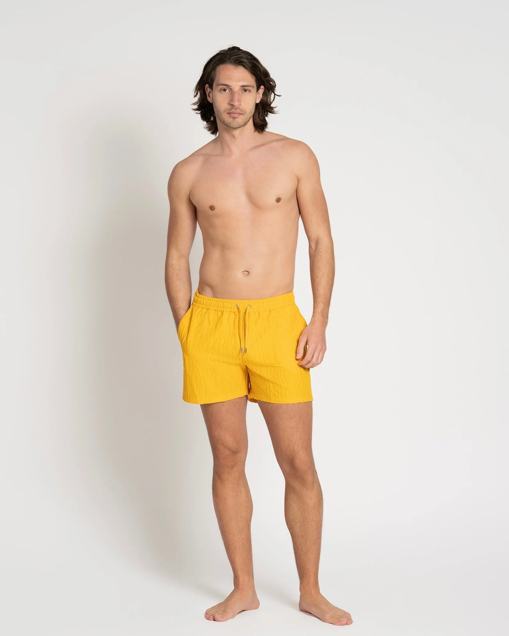 Mens The Resort Co Swimshorts In Yellow