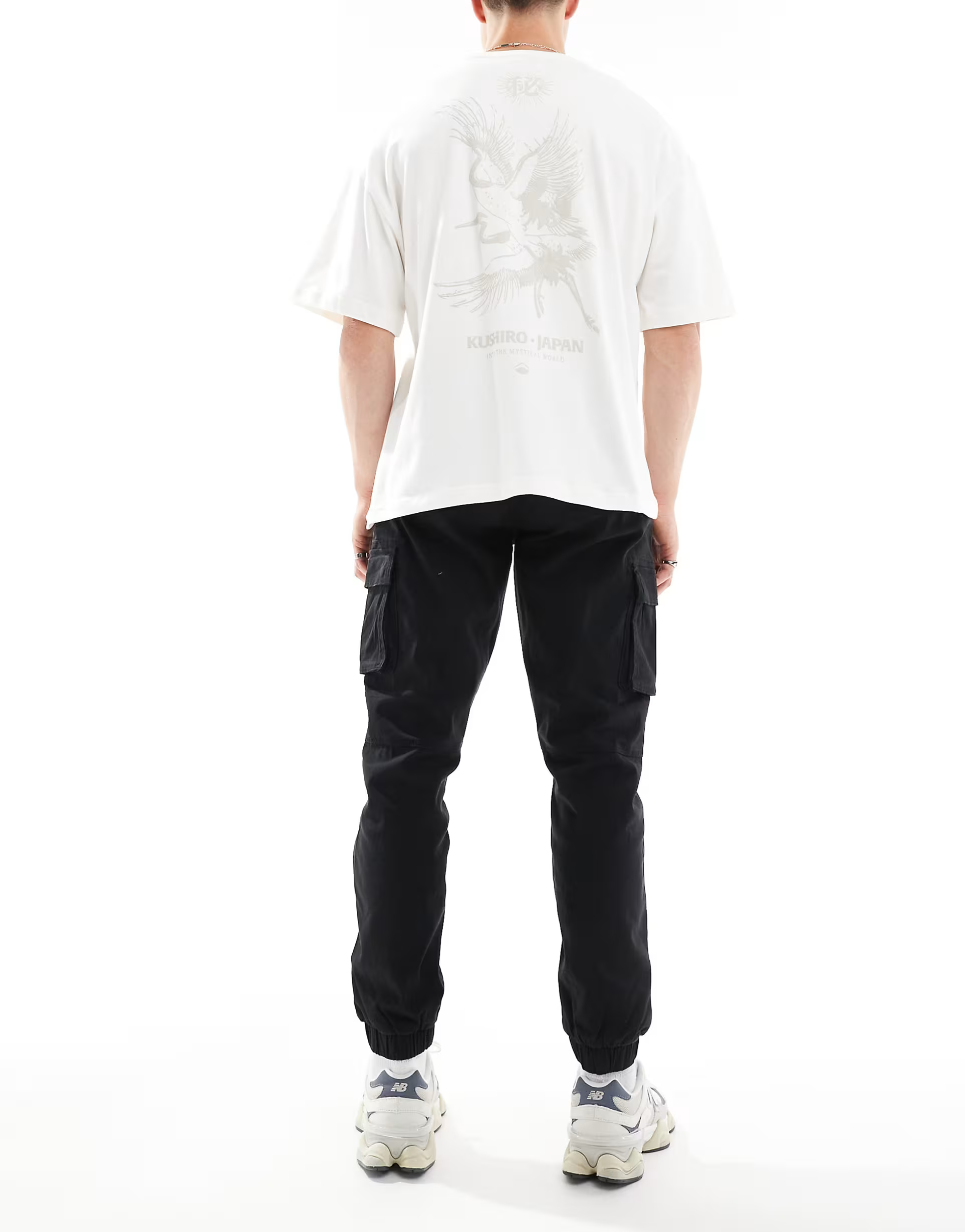 Mens Only & Sons Slim Fit Cargo With Cuffed Bottom In Black