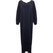 Olivia Von Halle Womens Vreeland Silk S/S Kaftan Nightdress In Navy