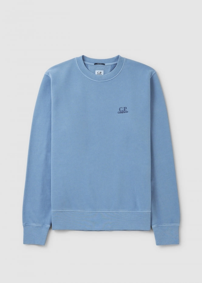 C.P. Company Mens Logo Riviera Crew Neck Sweater in Blue