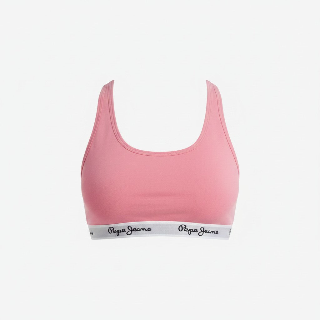 Pepe Jeans Womens Dexie Seamless Racer Back Bra In Pink