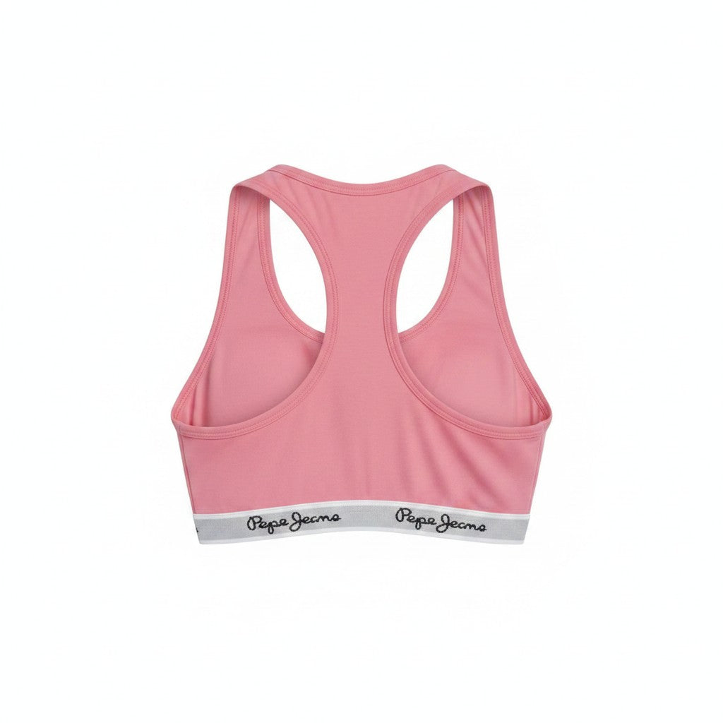 Pepe Jeans Womens Dexie Seamless Racer Back Bra In Pink