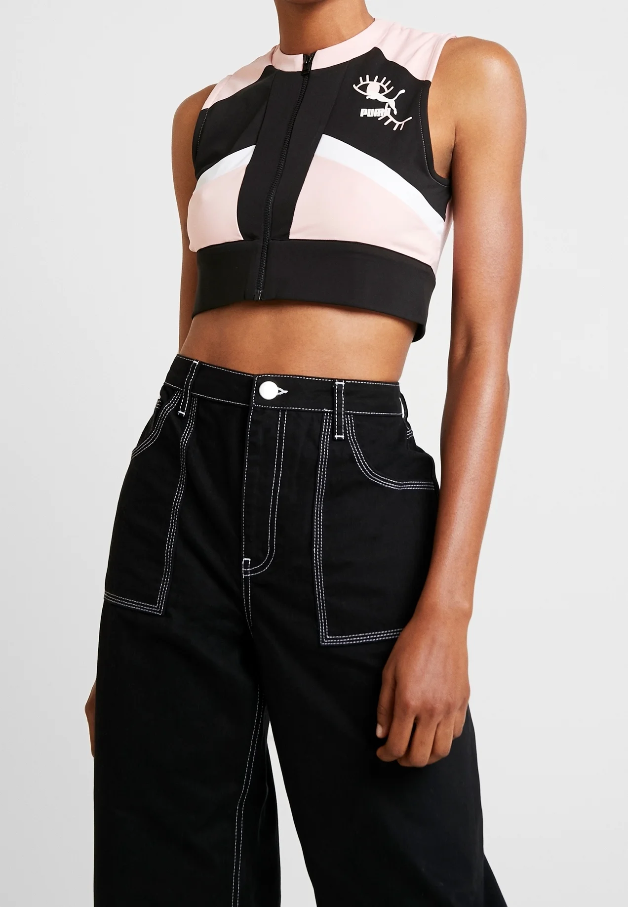 Puma Womens X Maybelline Zip Up Vest in Pink & Black