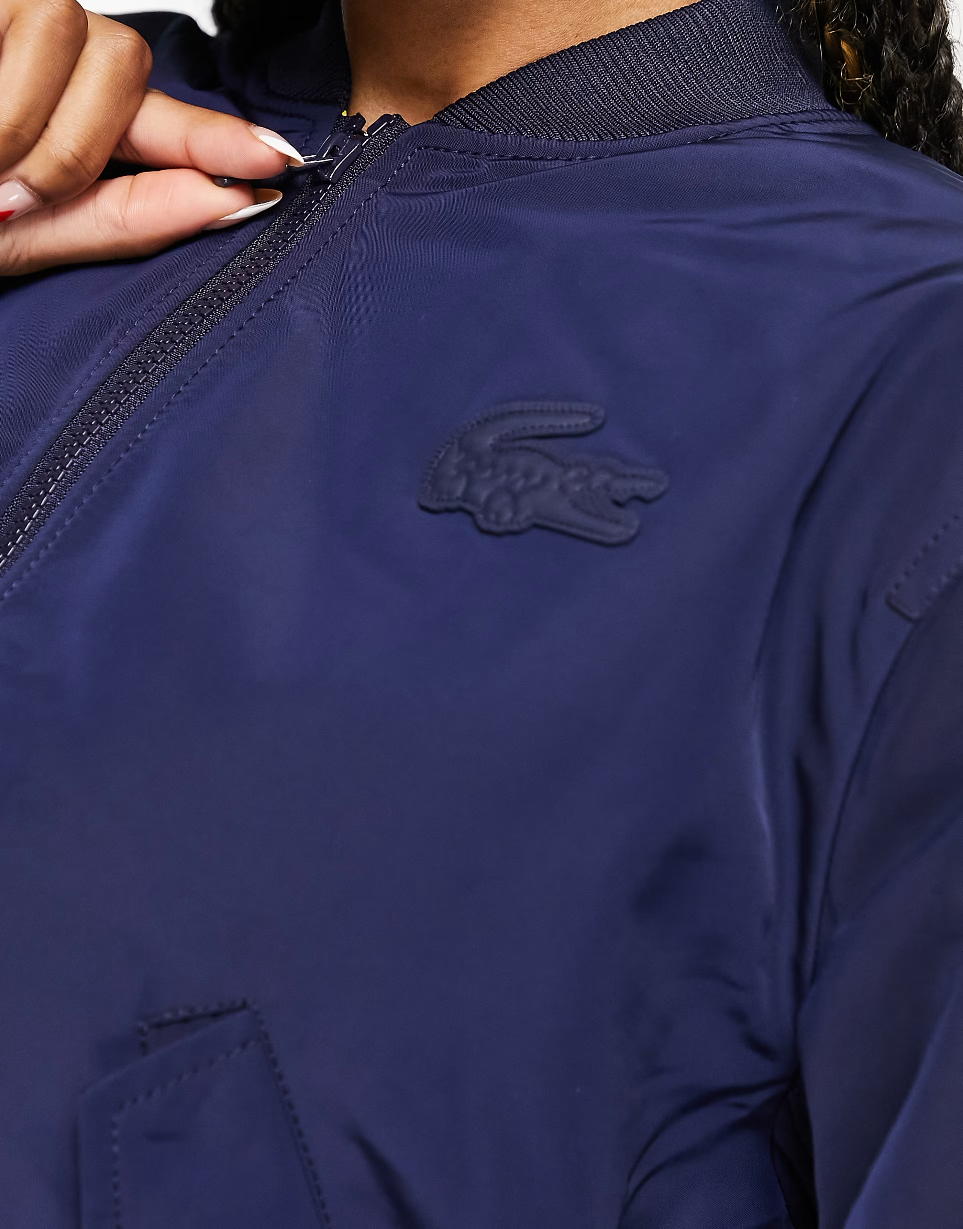 Womens Lacoste Bomber Jacket in Navy