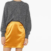 Monki Womens Mini Foil Skirt In Gold