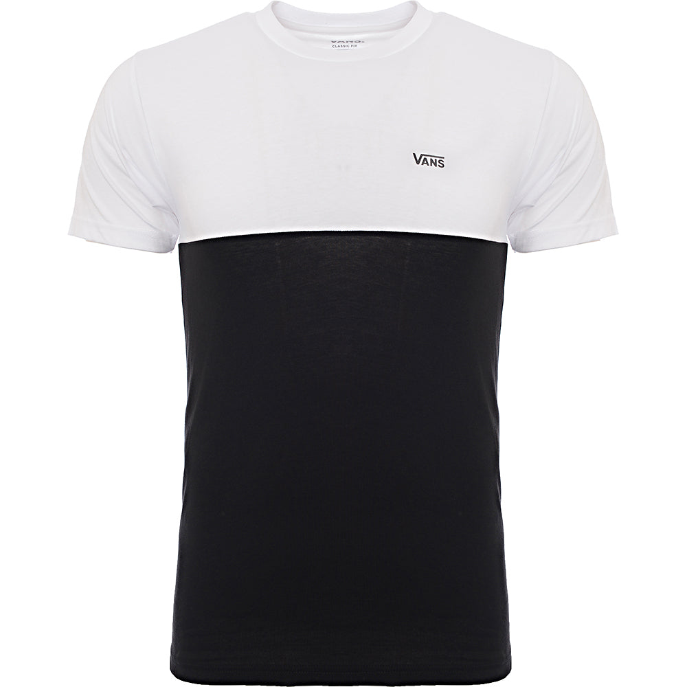 Vans Mens Black and White Colorblock Graphic T-Shirt