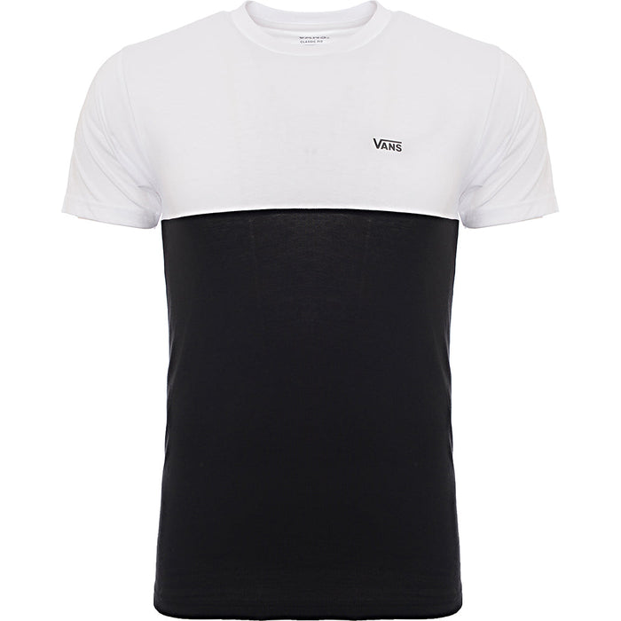 Vans Mens Black and White Colorblock Graphic T-Shirt